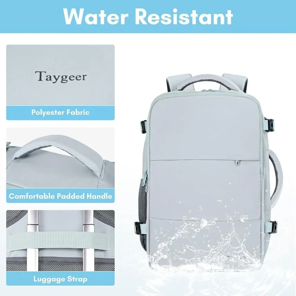 Taygeer Women's Blue Travel Backpack Carry On 15.6inch Laptop Backpack